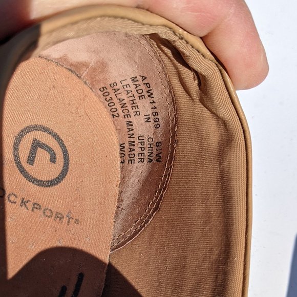 RockPort Tan leather loafers, slip on shoes 8.5W - Picture 11 of 11